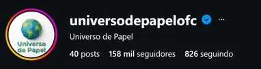 Instagram Universo de Papel - 158 mil seguidores